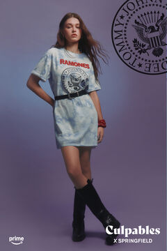 Springfield Camiseta vestido "Ramones" azul