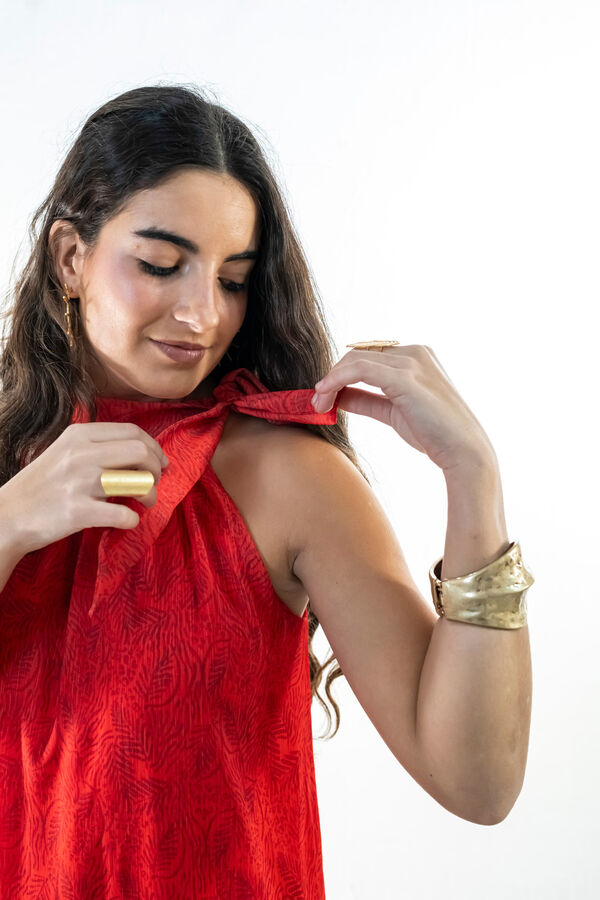 Cul Sac Halterneck short dress brown