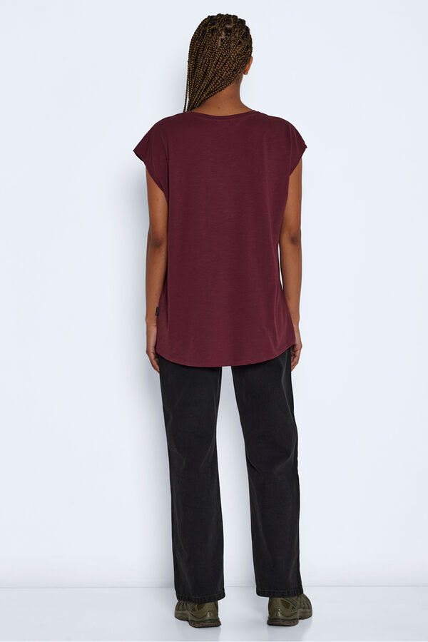 Noisy May Short sleeve round neck T-shirt pink