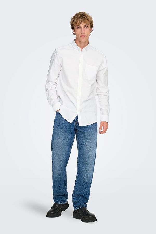 Only & Sons Camisa manga larga blanco