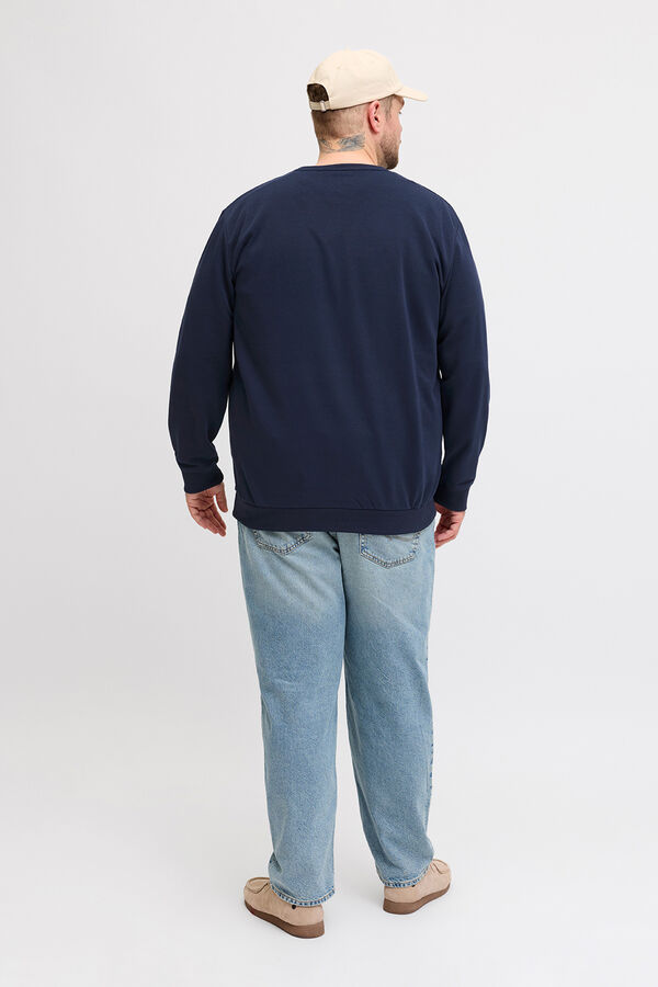 Jack & Jones PLUS basic long sleeve sweatshirt blue