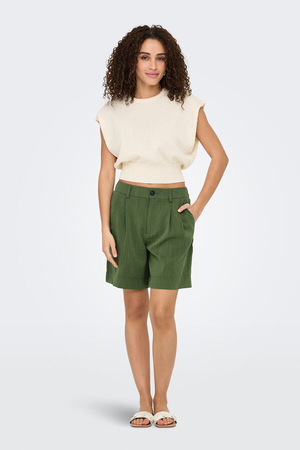 Only Bermudashorts mit B&uuml;gelfalten Gr&uuml;n