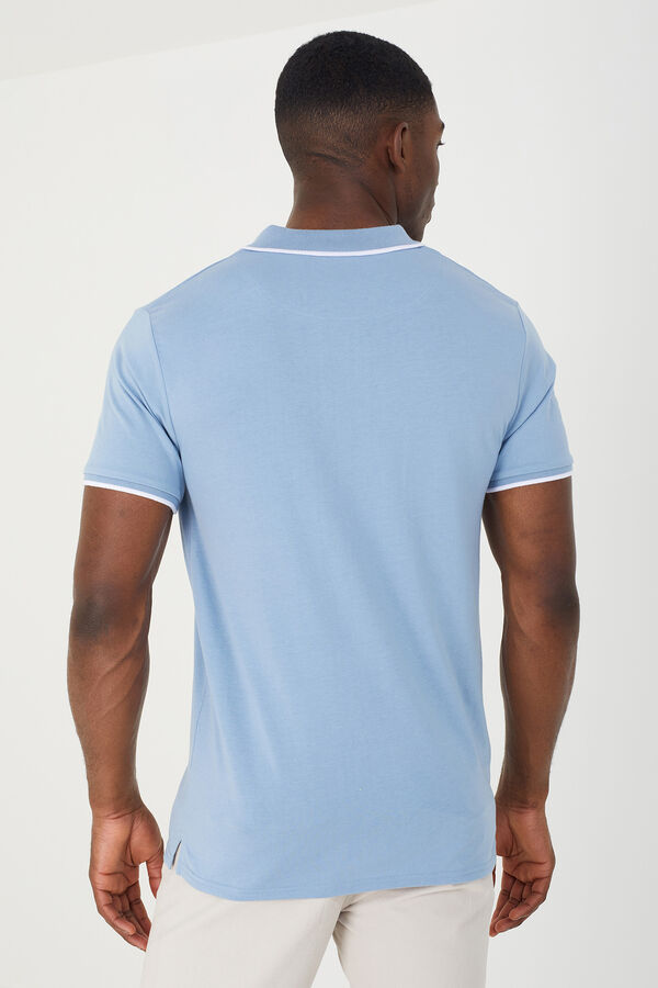 Springfield Polo shirt with contrast colour petrol