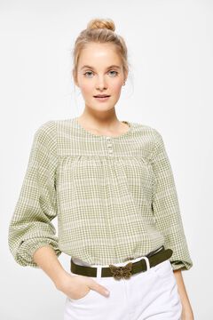 Springfield Checked green blouse  oil