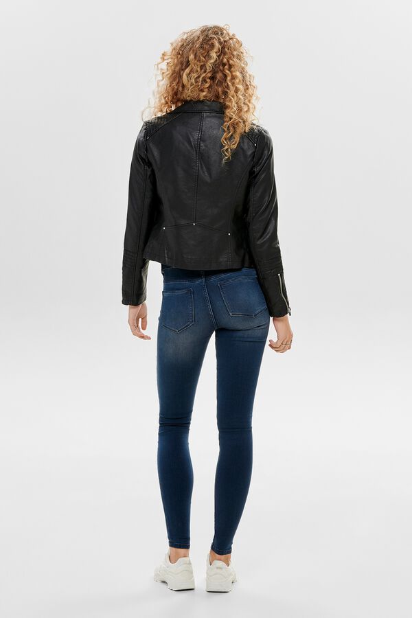 Only Vegan leather biker jacket black