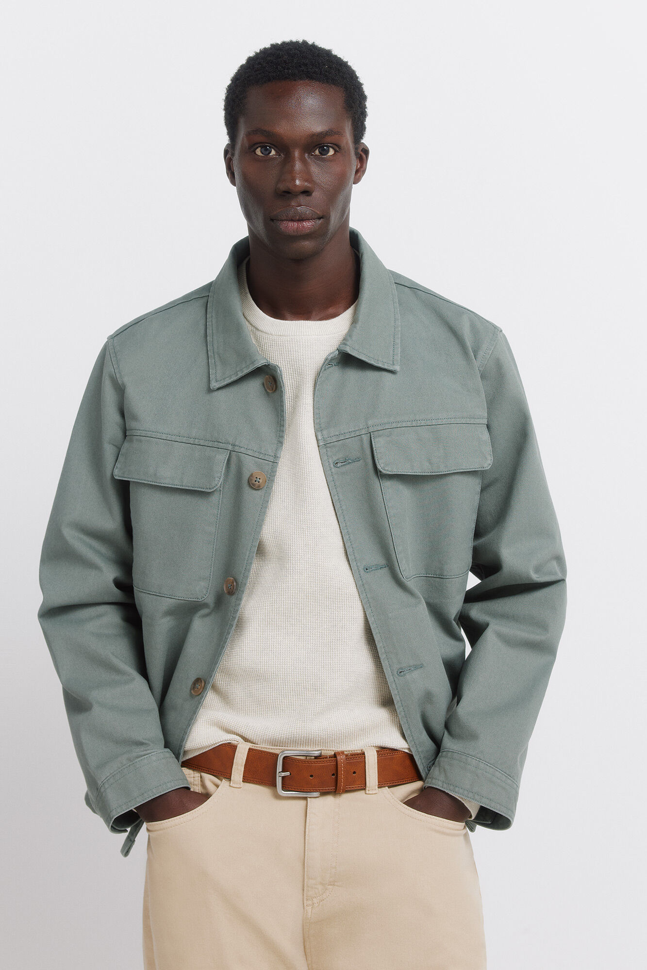 Springfield Cintur&oacute;n efecto piel pespuntes