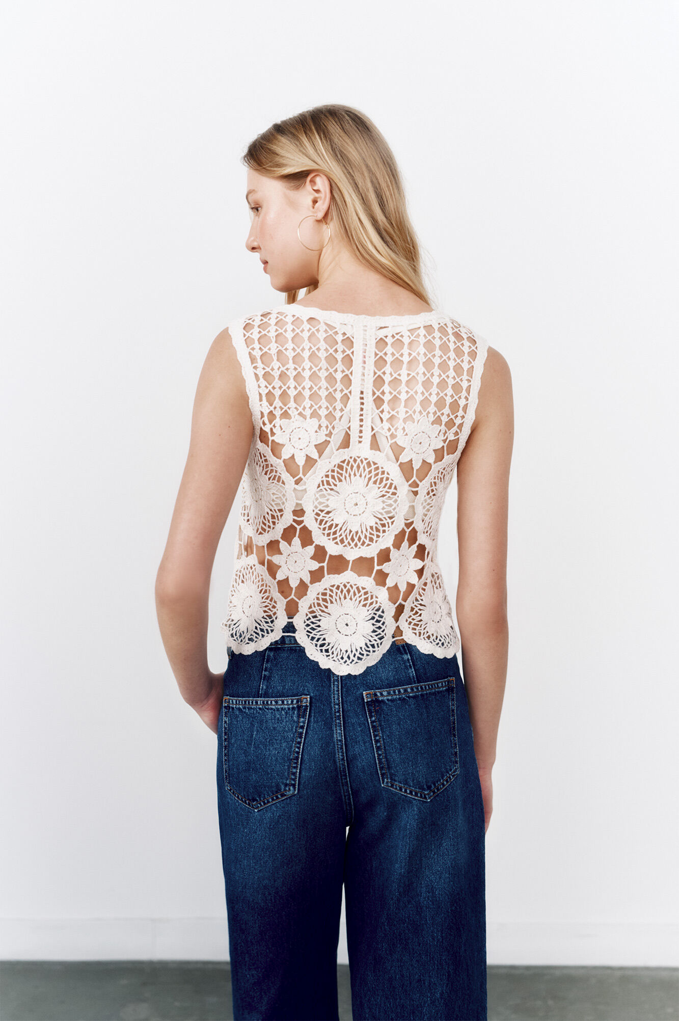 新品タグ付　MEDI SHELL MOTIF CROCHET KNIT VEST Nimbul