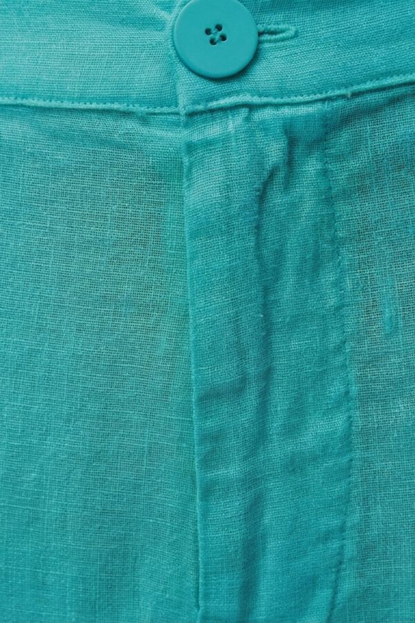 Systemaction Pantal&oacute;n lino turquesa