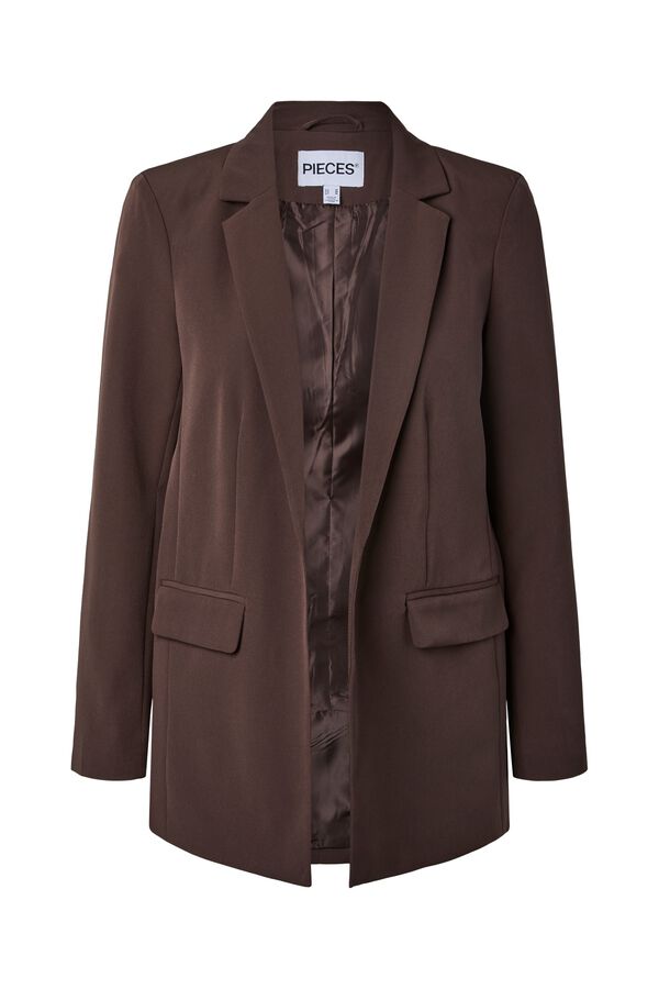 Pieces Oversized blazer without buttons brown