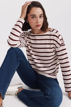 Springfield Striped shoulder buttons jumper