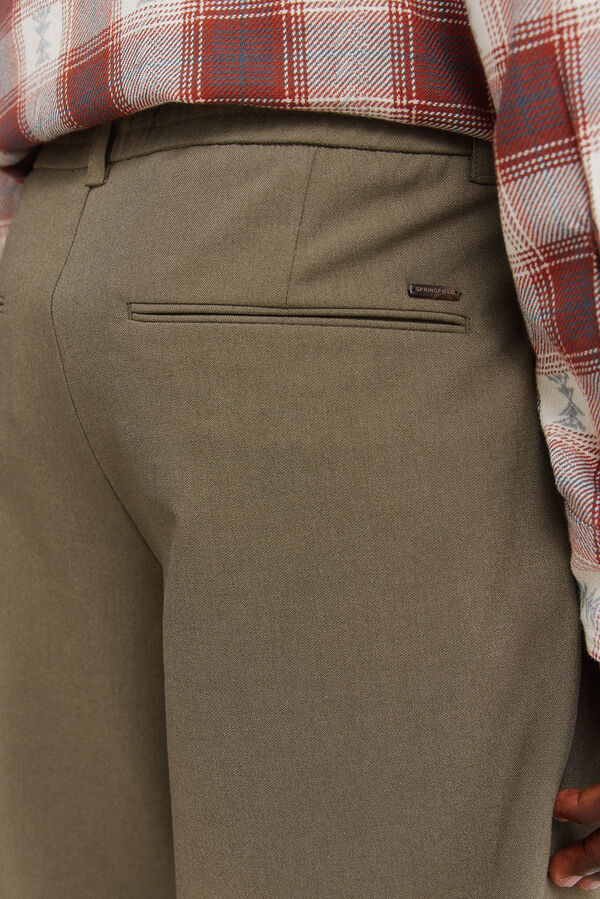 Springfield Relaxed fit pleated comfort trouser printed