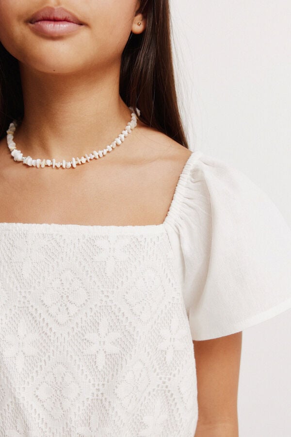 Springfield Kids Peto bordado suizo ni&ntilde;a marfil