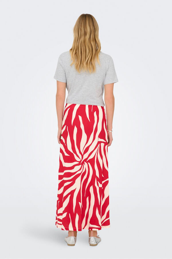 Only Floral print maxi skirt red