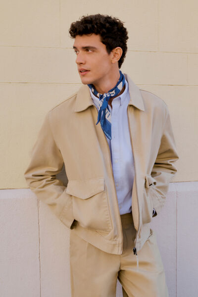 Springfield Washed cotton jacket camel