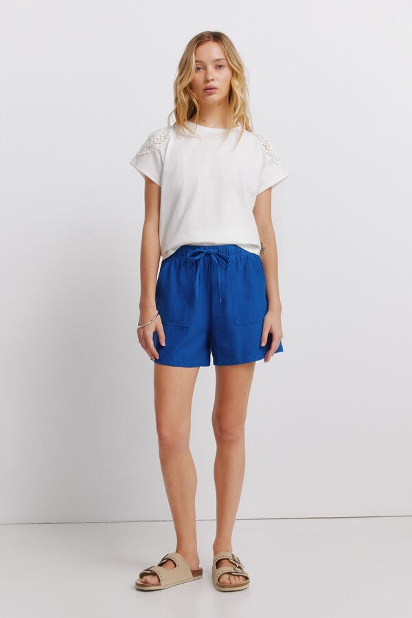 Springfield Crochet shoulder T-shirt white