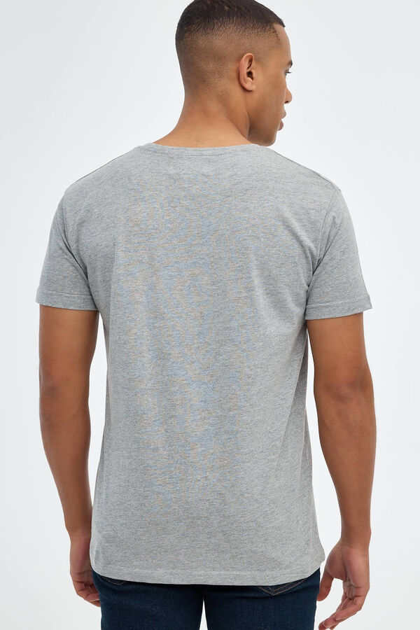 Springfield Basic-Shirt Print Logo Grau