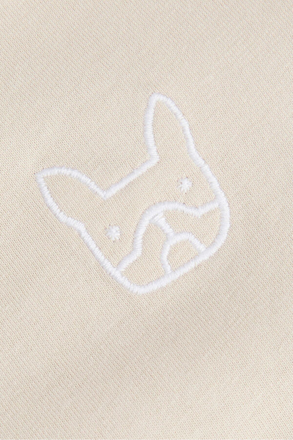 Jack & Jones T-shirt estampado de cachorro de manga manga bege