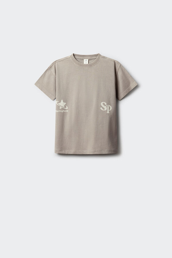 Springfield Kids Dečija print majica kratkih rukava Siva