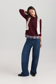 Springfield Long sleeve mixed fabric T-shirt