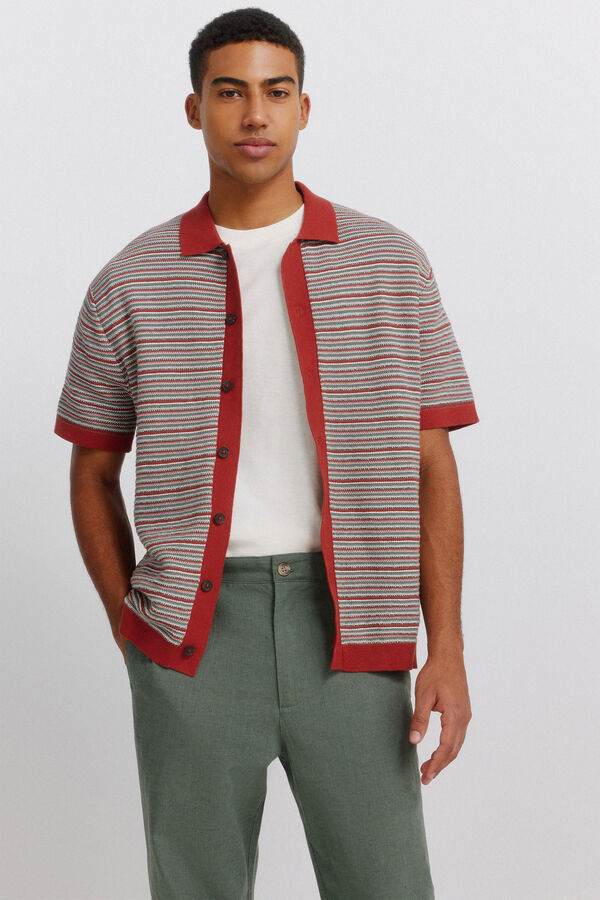 Springfield Linen straight fit trousers beige