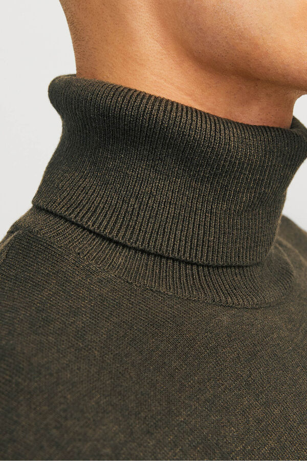 Jack & Jones Jersey b&aacute;sico de cuello alto verde