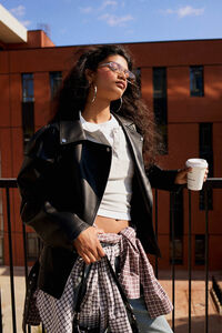 DeFacto Cazadora oversize efecto piel