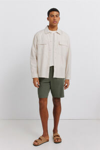 Springfield Dobby linen comfort fit Bermuda shorts