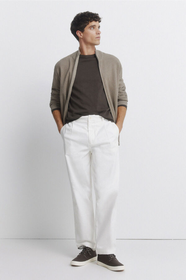 Springfield plain structured cardigan nude