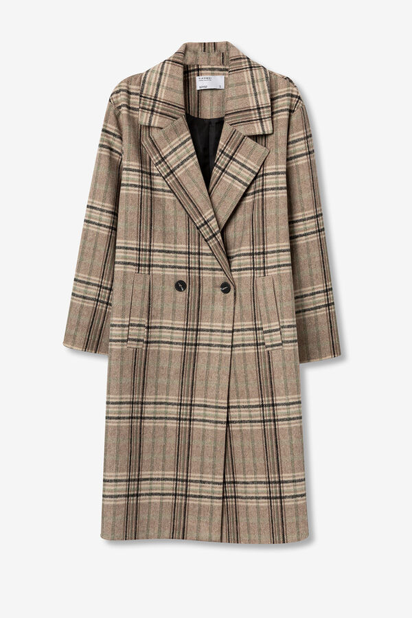 Tiffosi Sobretudo longo com estampado xadrez estampado