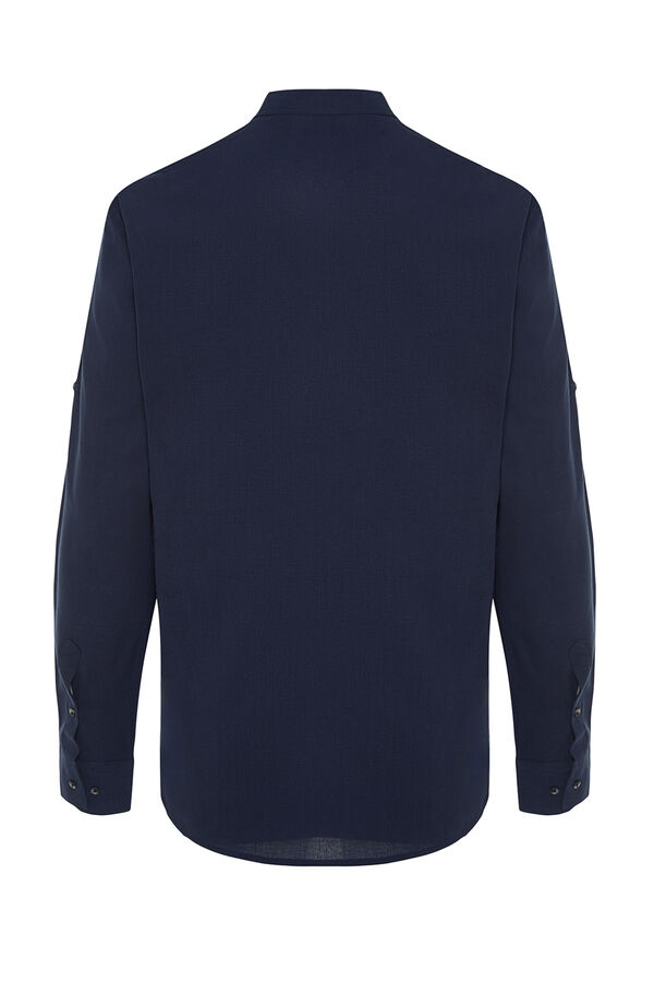 Trendyol Mandarin collar shirt blue