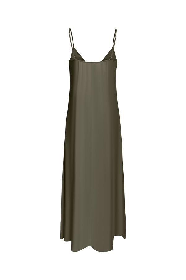 Only Vestido largo tirantes kaki