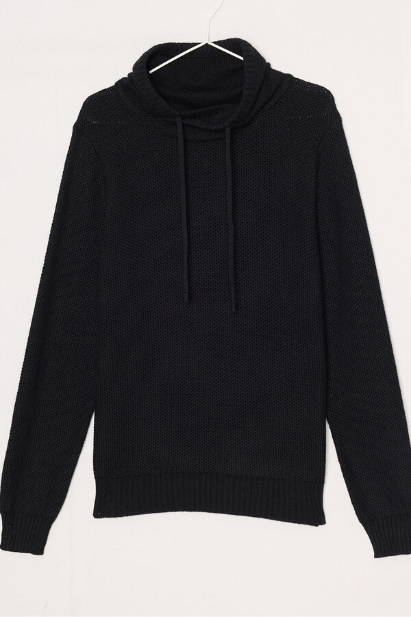Inside High neck jersey-knit jumper black