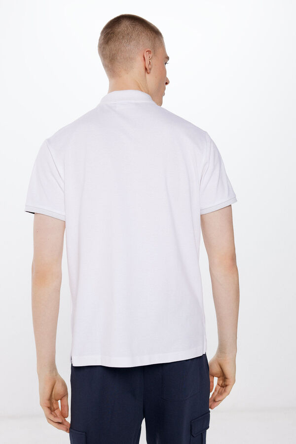 Springfield Poloshirt Piqué Slim Fit Kontraste blanco