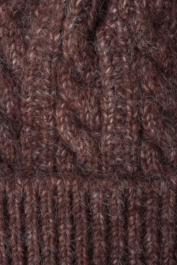 Pepe Jeans Gorro de punto trenzado burdeos