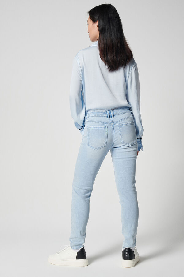 Springfield Jeans skinny de tiro bajo azul claro