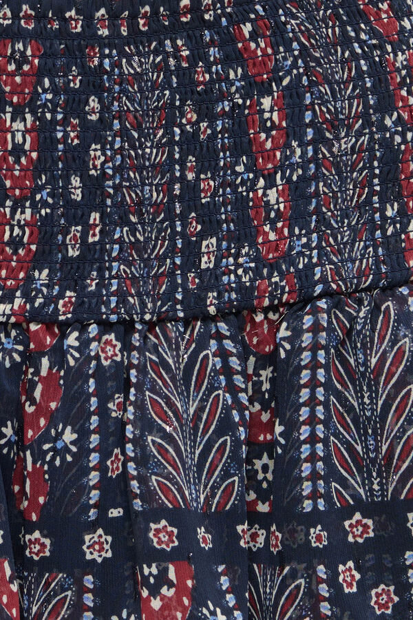 Only Falda corta con lurex azul