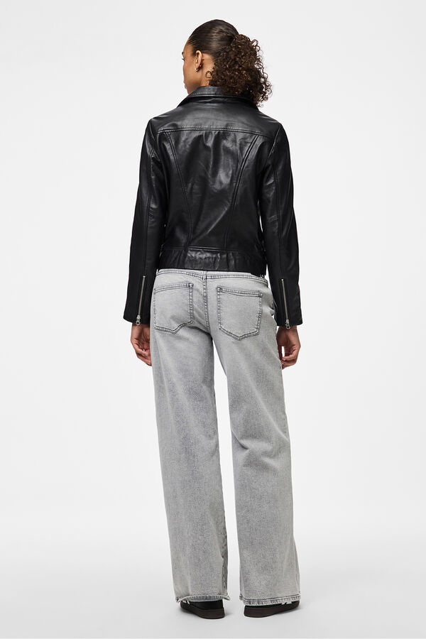 Pieces Biker leather jacket Crna