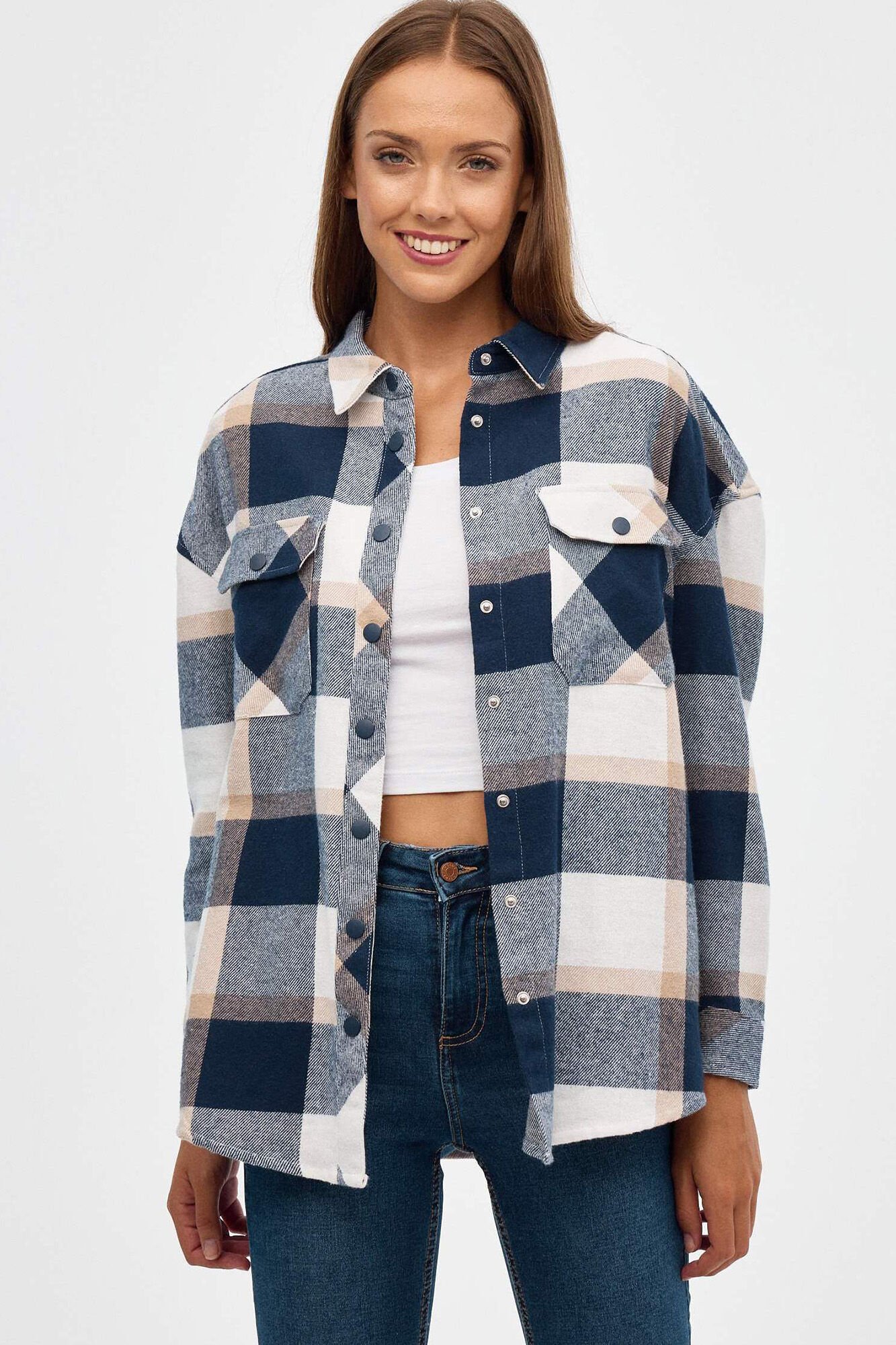 Long-sleeved check shirt