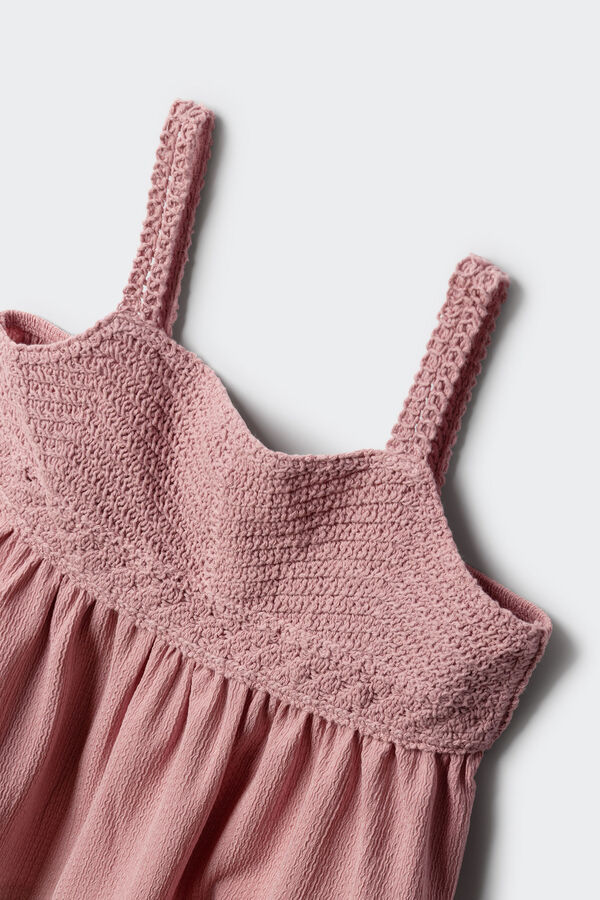 Springfield Kids Top de al&ccedil;as em crochet para menina azul