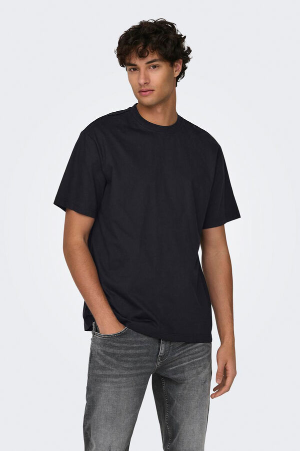 Springfield Relaxed fit short-sleeved T-shirt crna