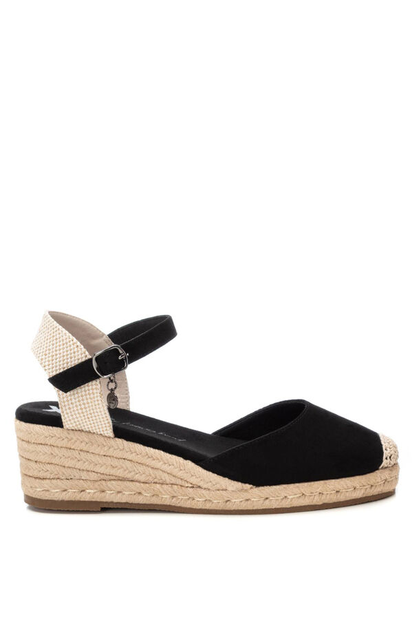 XTI Faux suede wedge espadrille black