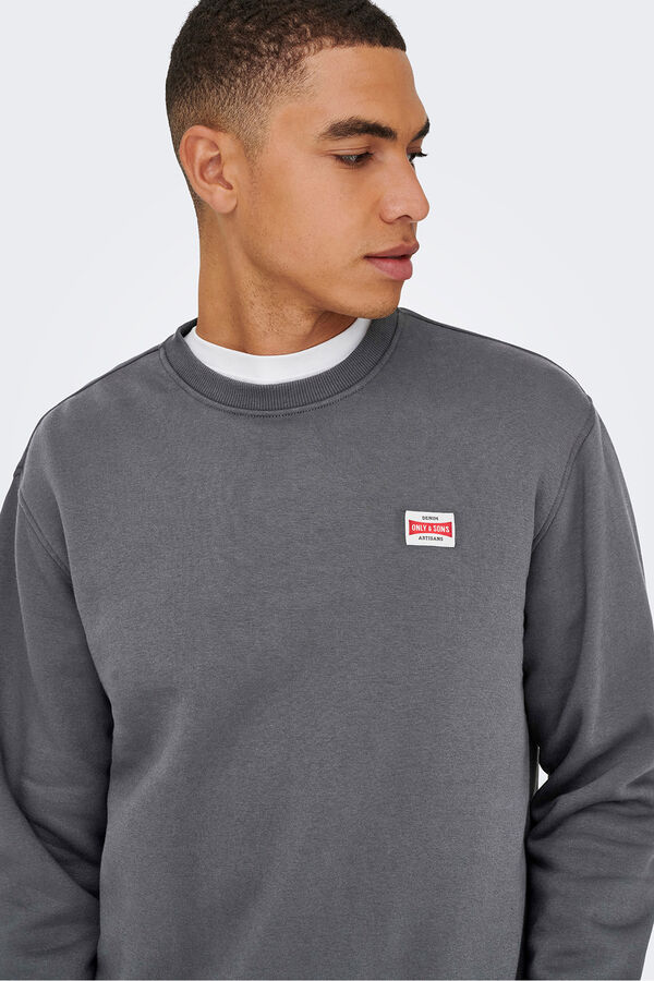Only & Sons Sudadera con detalle frontal gris