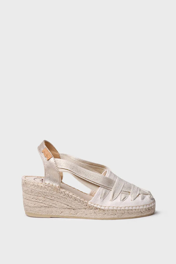 Toni Pons stockings wedge espadrille with webbing beige
