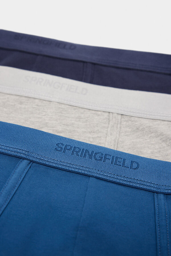 Springfield 3er-Pack Basic-Boxershorts blau