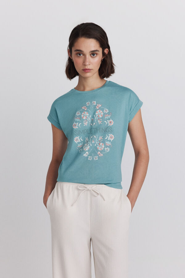 Springfield Cotton graphic T-shirt green