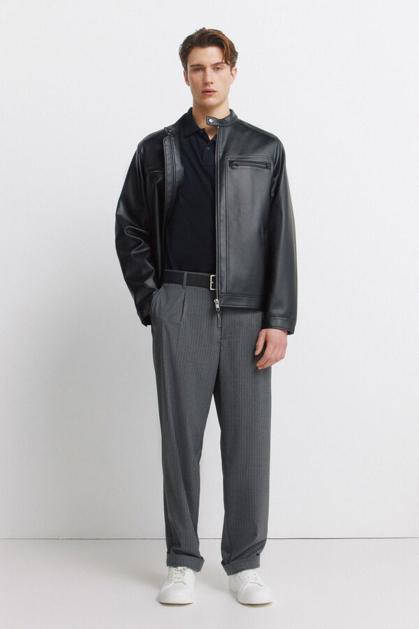 Springfield Basic long sleeve regular fit polo shirt SPRINGFIELD blue