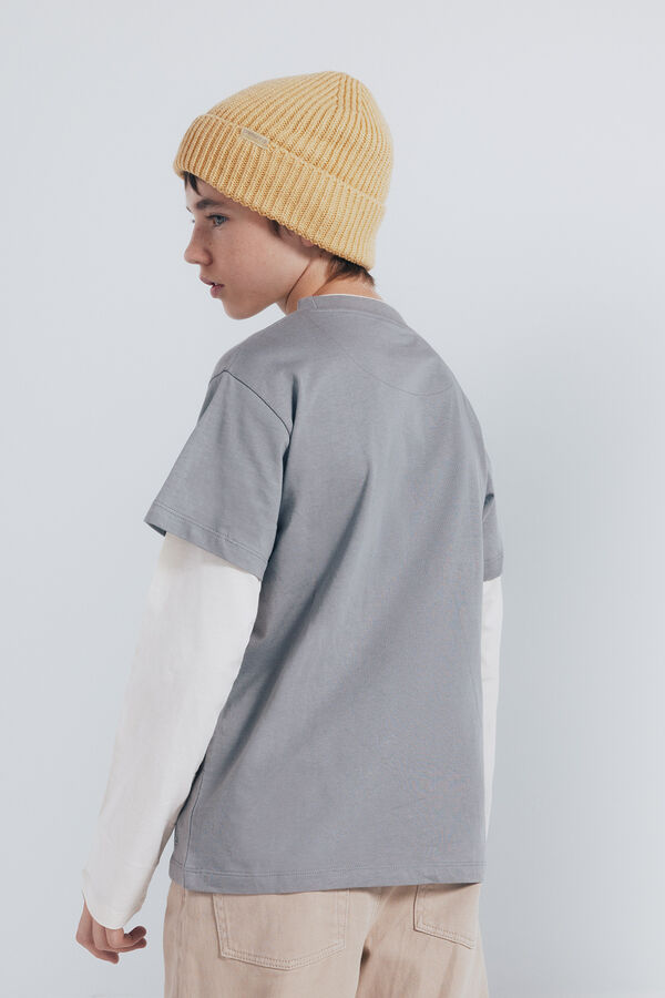 Springfield Kids Boy's long sleeve double- sleeve T-shirt Siva