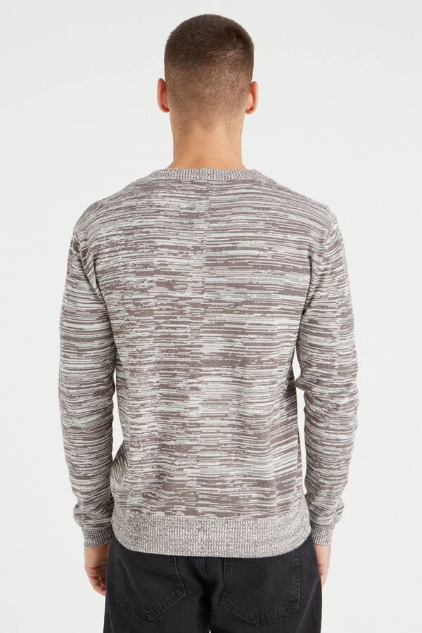 Inside V-neck cable knit jumper grey