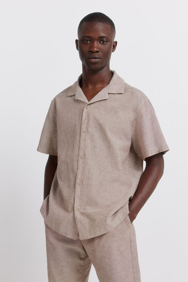 Springfield Linen short sleeve shirt nude