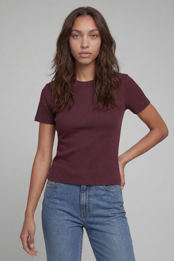 JJ REBEL Fitted ribbed T-shirt pink